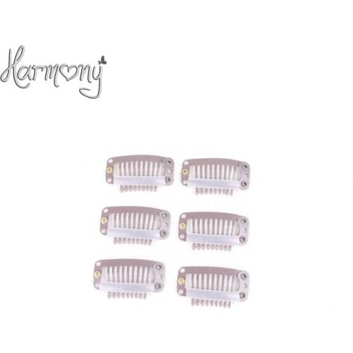 Harmony Stock hair clips for extensions/ 3.2cm with 6, 9 teeth 100pcs per pack 5 packs/lot