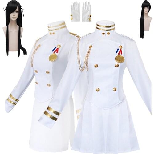 Game Azur Lane White Ship Uniform Cosplay Costume Women Dress Atago Takao Coat +Skirt+Gloves+Socks+Headgear Costumes and wig