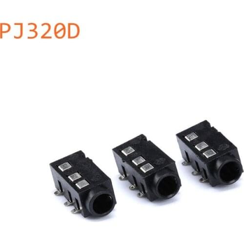 10pcs 3.5mm headphone jack audio jack PJ-320 4 pin SMD MP3 Accessories PJ320