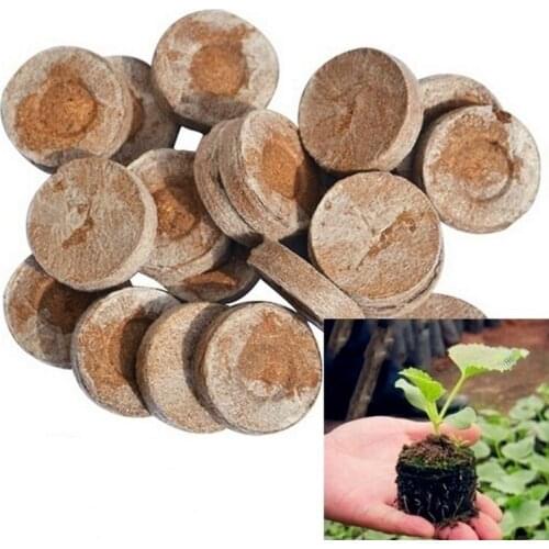 100pc Peat Pellets Plant Seedling Soil Blocks Starting Plugs Garden Tools for Indoor Home Gardening Greenhouse 30mm