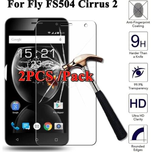 2PCS Screen Protector For Fly FS504 nimbus 8 Tempered Glass Film For Fly FS504 Cirrus 2 9H 2.5D Premium Protective Films Case