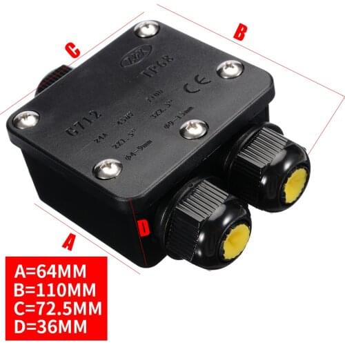 3 Way Plastic Waterproof External Electrical Junction Box Wire Connector IP68 Junction Cable Box For Outdoor External Wiring
