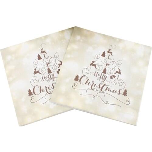 33x33cm 20Napkins/lot 2020 Christmas Print Napkin Party Paper Christmas Tree DIY Merry Christmas Party Decoration