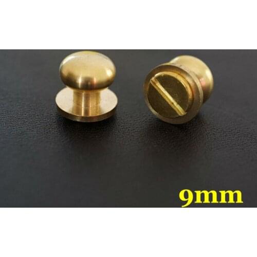 50pc Q6-9mm Solid Brass belt screw Chicago Screw Leathercraft