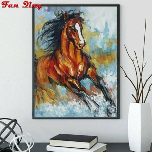 Diamond Embroidery Animals Cross Stitch 5D DIY Diamond Painting Horse Full Square Round Mosaic Rhinestones Home Decor