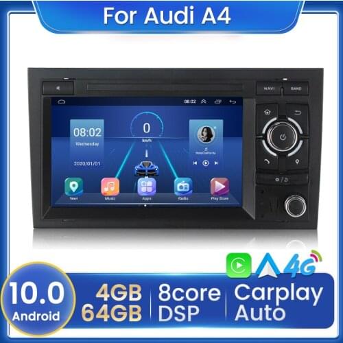 Android 2 DIN 7inch Car Radio Stereo GPS Naviation Multimedia Player For Audi A4 B8 B6 B7 S4 RS4 SEAT Exeo 2002-2008 Carplay BT