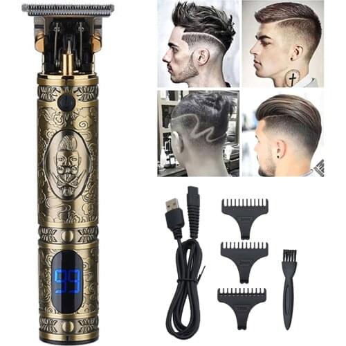 Cordless Electric Hair Clipper for Men Barber Cutter Professional Hair Cutting Machine LED Display Beard Shaving Hair Trimmer