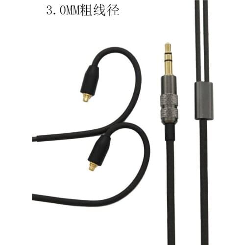 Large diameter MMCX inner braided TPE MP3 headphone cable For Shure SE846SE535 XBA-A3 A2
