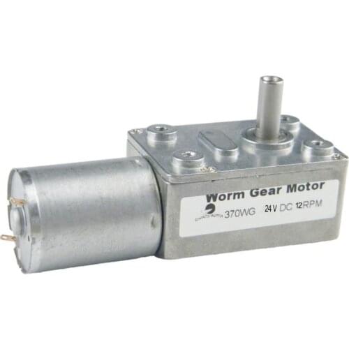 CHANCS 370WG 24V DC 12RPM Worm Geared Motor Self-locking Reversible With Metal Gear Reducto Electric Motor
