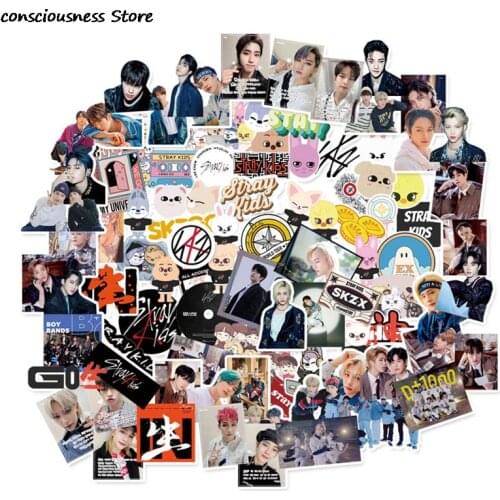 Kpop Stray Kids Cartoon Graffiti Stickers Creative Photo Stickers Fashion Cute K-pop Fans Gift