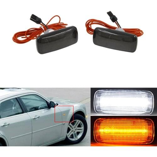 For Chrysler 200 07-16 For Chrysler 300 05-06 Sebring 07-17 Town Country 08-16 LED Side Marker Light DRL Turn Signal Lamps