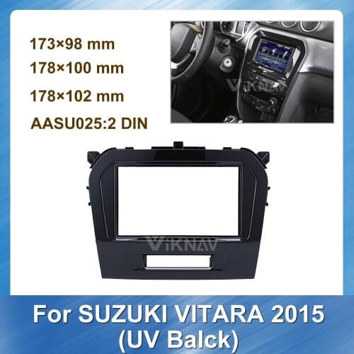 For SUZUKI VITARA 2015 UV Black 2 Din Radio FasciaFascias Dashboard Audio Fitting Adaptor Panel Frame Kits