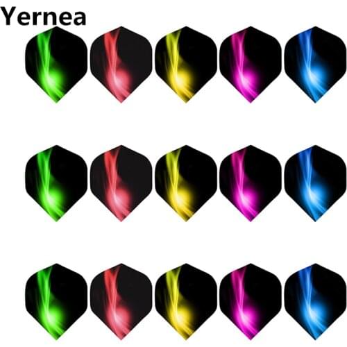 Yernea New Darts Flight 15Pcs/5set Professional 2D Dart Flight Color Aurora Tail Dart Accessories Wholesale