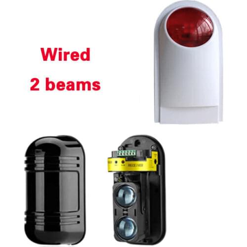 Dual Beam Sensor Active Infrared Intrusion Detector Infrared Radiation150m Outdoor Perimeter Wall Barrier Fence with lamp alarm