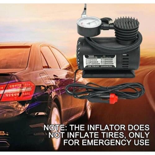 Electric Inflatormini Air Compressor Car Electric Tire Air Inflator Pump the Inflator is Equipped with Pressure Checking Gauge
