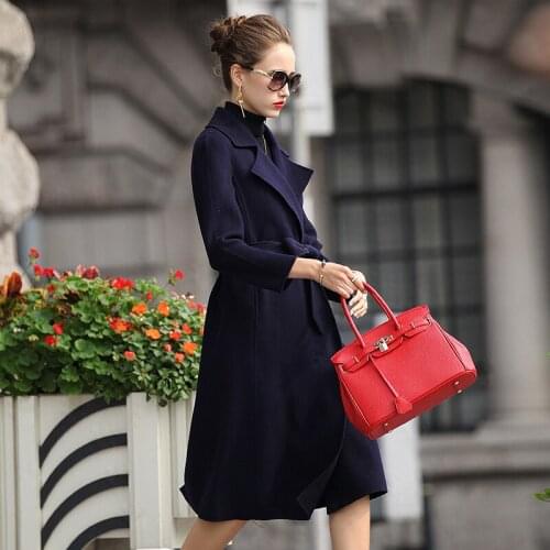 European 2020 Wool Coat Female Long Winter Coat Women With Belt Double-side Cashmere Coats Womens Spring Jacket 15D1131 s 's
