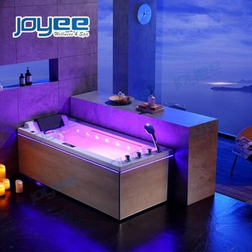JOYEE Luxury Jakuzi Spa Supplier Acrylic Massage One Person Hydro Therapy Whirlpool Bathtubs with Neck Waterfall Function
