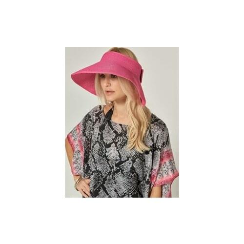 Women Muslim Hijab Jowl Game Foldable Fuchsia Visor Beach hat
