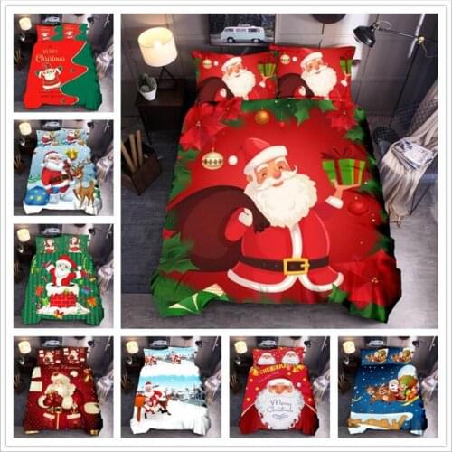 Duvet Cover 3D Christmas Santa gift Stars in the night sky Bedding Sets King Queen full Twin Size 2/3pcs PillowCase