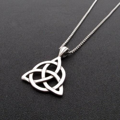 Free Shipping Punk 316L Stainless Steel Silver Color Elite Trinity Knot Pendant Jewelry For Gift