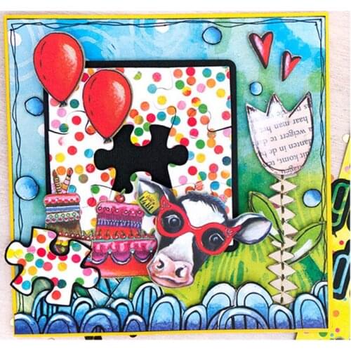 Square Combination Block Puzzle Metal Cutting Dies 2021 New Diy Molds Scrapbooking Paper Making Die Cuts Crafts Christmas Dies