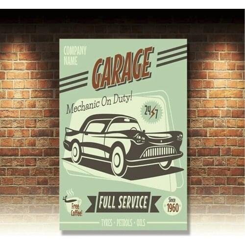 Retro Metal Tin Signs Garage Service Vintage Plate Pub Bar Art Wall Decor Poster