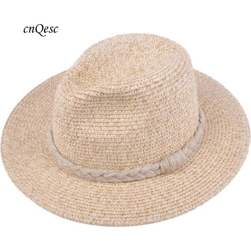 Camel beige mens Fashion straw hats summer hats beach hats. 57cm.59cm