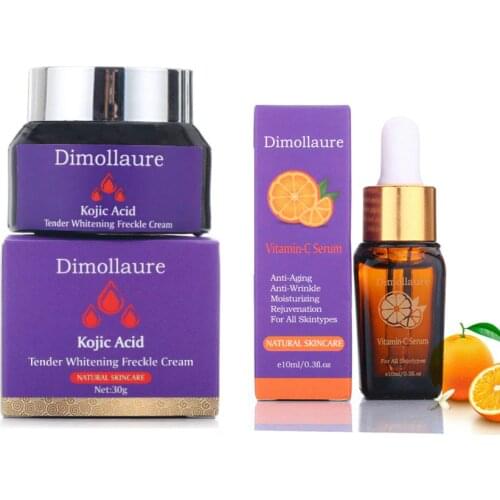 Dimollaure kojic acid whitening cream Vitamin C peptides serum Remove Freckle melasma pigment Melanin dark Spots