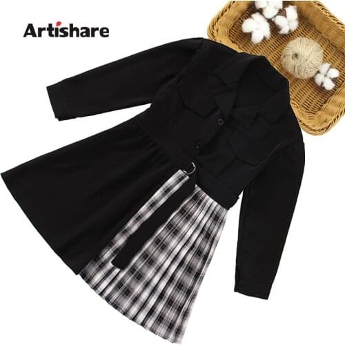 Dresses For Girls Plaid Pattern Girls Party Dress Casual Style Child Dress Spring Autumn Childrens Clothing 6 8 10 12 14