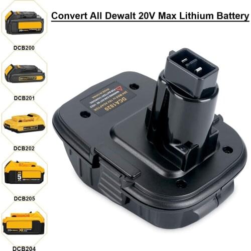 Portable Replacement DCA1820 Battery Adapter For Dewalt Battery Converter Adapter 18V-20V Lithium Ion Professional Charger Tools
