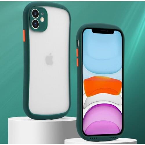 For iPhone 12 11 Pro Max XS XR X Max SE 2020 6 6S 7 8 Plus Fillet Border Matte Translucent Frosted Anti-Fall Case PC Back Shell