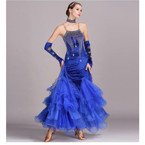 Sexy Flamenco Dance Skirt Halter Neck Dancewear Sleeveless Dress for Tango & Waltz Women Adult Ballroom Dress 5 Colors A0091