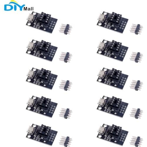 10pcs Pluggable Development Programmer Board for ATtiny13A ATtiny25 ATtiny45 ATtiny85 ATTINY85-20PU DIP-8 ATMEL