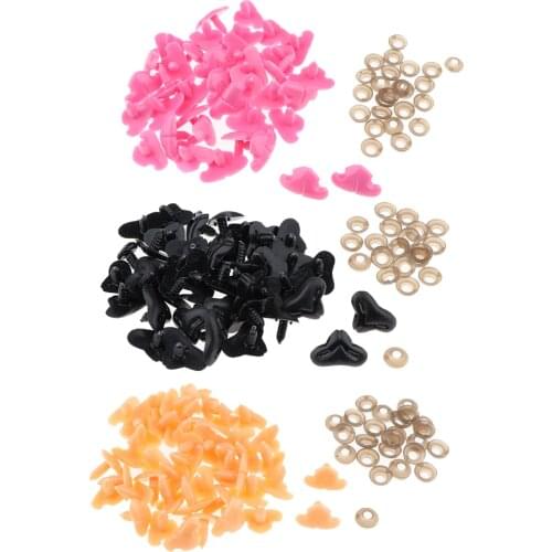 100 Pieces Dolls Triangle Plastic Noses for Kids DIY Handwork Accessories