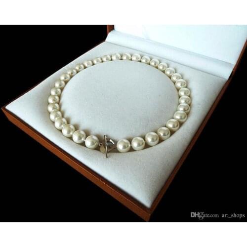 12mm AAA+ white natural south sea shell pearl necklace 18