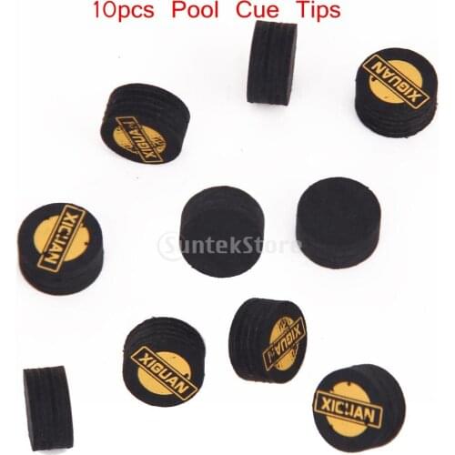 14mm Billiard Pool Cue Tips 10pcs Black Hand-Selected Leather Premium Quality For Snooker Table Stick Tips Repair Part