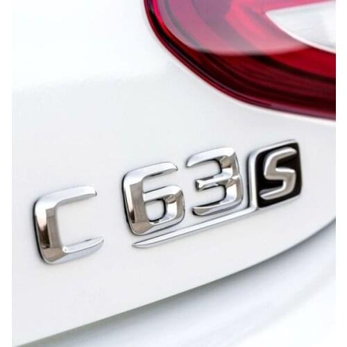 1X C63S 3D ABS emblem V8 BITURBO rear chrome badge C63S Personality modification car stickers Car Styling