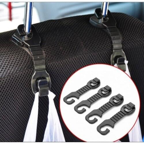 2/4PCS Car Seat Back Hook Interior Portable Hanger Holder Storage for Shopping Bag Purse Cloth Decoration Car Accessories
