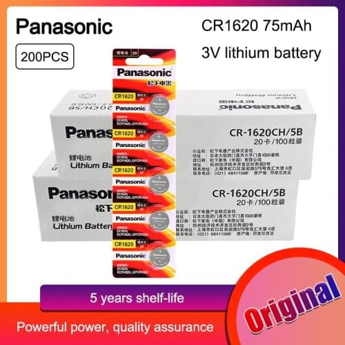 200PC Panasonic CR1620 CR 1620 3V Lithium Batteries Button Cell Coin ECR1620 LM1620 DL1620 BR1620 KCR1620 5009LC For Toy Car Key