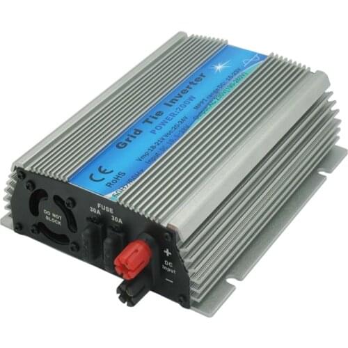 200W MPPT grid tie inverter,10.5-28V DC to AC 110/220V pure sine wave output solar wind power inverter, 2-year quality warranty