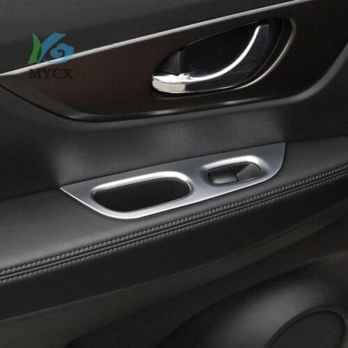 For Nissan X-Trail T32 Glass Switch Cover Trim Door Window Button Decoration Panel ABS chrome X trail 14 to 18 Car-styling 4pcs