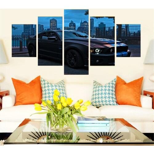 5 Piece Wall Art Canvas Painting Still Life A Handsome Sports Car Poster Nordic Decoration Home Decor Living Room Pictures