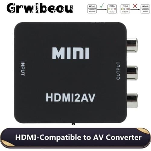 HDMI-compatible TO AV Scaler Adapter HD Video Composite Converter Box HD to RCA AV/CVSB L/R Video 1080P Support NTSC PAL Hot