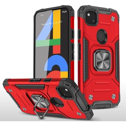 Car Magnet 360 Rotating Fiber Carbon Armor Case For Google Pixel 4A 5 5XL Shockproof Cover Stand Holder