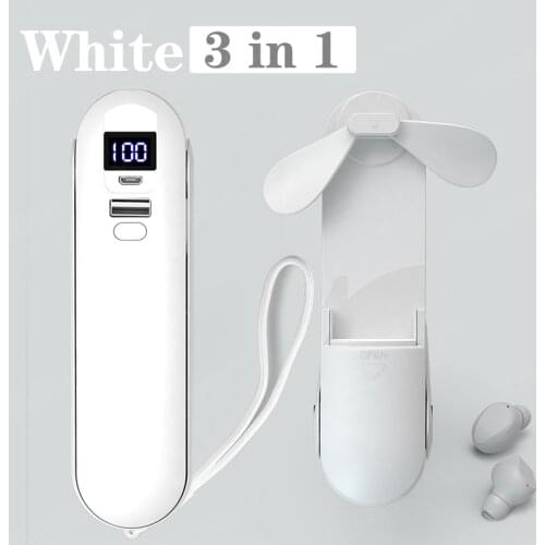 Bluetooth Earphones + Fan + Flashlight 3 In 1 Wireless Earphone Headset Touch Control Wireless Earbuds Bass TWS Earbud