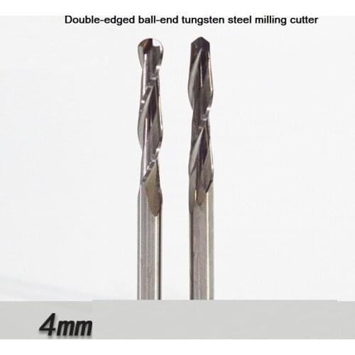 4mm double-edged ball-end tungsten steel milling cutter, CNC machine tool, acrylic carving tool, carbide milling cutter