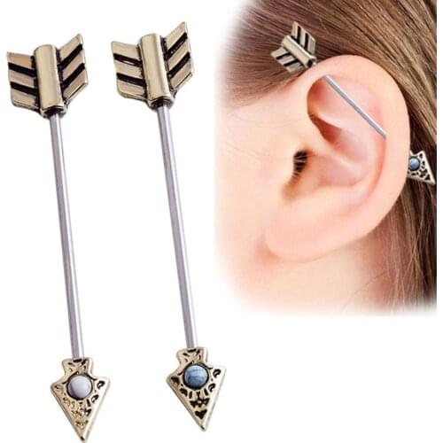 Hot Women Arrow Industrial Scaffold Wrap Bar Ear Cartilage Helix Barbell Piercing Jewelry Gift