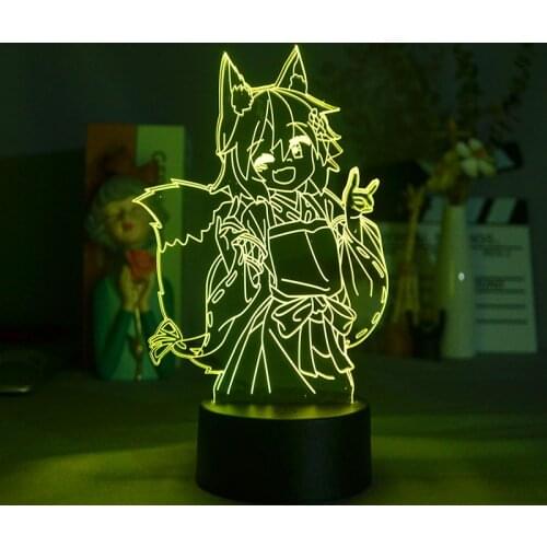 The Helpful Fox Senko San Anime Waifu Figurine RGB 3D LED Night Lights Colorful Birthday Gifts Manga Bedroom Table Decor Lamp