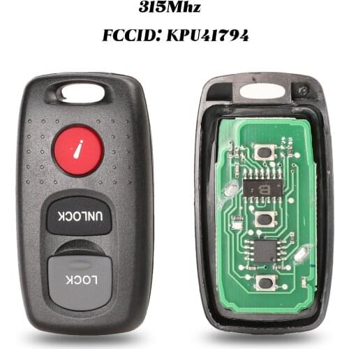 Jingyuqin For Mazda 3 2004-2008 For Mazda 6 2003 2004 2005 FCC ID: KPU41794 3 Buttons Remote Smart Car Key Fob 315MHZ
