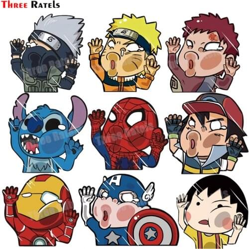 Three Ratels B68 15cm Cool Cartoon Anime Car Sticker On Motorcycle Covers DIY Vinyl Decal For Car Styling Decoration